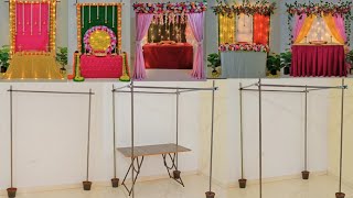 Homemade backdrop standamp mandap for ganpati festivalघरच्या घरी बापाच्या सजावठीसाठी मंडप कसे बनवावे [upl. by Anirahs]