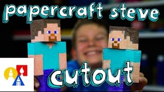 How To Make Steve Papercraft Cutout [upl. by Malinin]