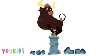 Hickory Dickory Dock Caracal amp Bull  YouKids Nursery Rhymes [upl. by Nester]