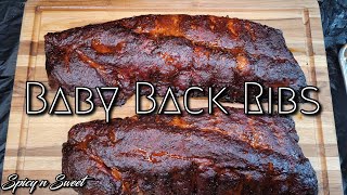 Pit Boss Smoked Baby Back Ribs  Pit Boss Lexington 540  Spicy n Sweet [upl. by Gimpel]