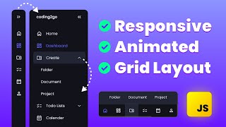 Build a Responsive Sidebar Menu with Animated Dropdowns  HTML CSS JavaScript Project [upl. by Blodgett]