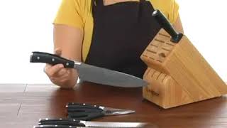 Wusthof Classic Ikon 7 Piece Walnut Block Knife Set Black Wustof Classic [upl. by Tiebold399]