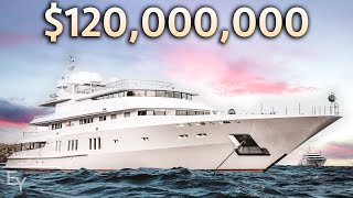 Touring a 120000000 MEGA YACHT With A Rooftop POOL [upl. by Fleisig]