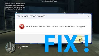 gta 4 fatal error unrecoverable fault please restart the game  GTA 4 Fatal Error SMPA60 Fix [upl. by Good209]