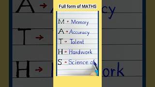 Full form of maths  Full form  fullform youtubeshorts shorts shortvideo trending maths [upl. by Lleuqram]