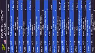 Los Angeles airport departures scheduling Friday 22 November 2024 [upl. by Odlaner]