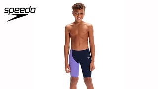 Speedo Fastskin Junior Endurance High Waisted Jammer in True Navy Aquarium and Miami Lilac [upl. by Ia]