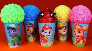 Paw Patrol Play Foam Cups Surprise Paw Patrol Blind Bags Surprise Eggs Opening Play Doh Learn Colors [upl. by Suckram]