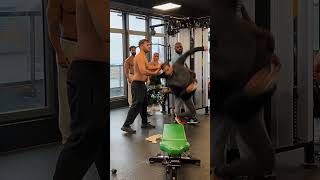 When Bro got your back at the gym🤯comedy funny fail mrsus patrox workout training chestday [upl. by Rahr]