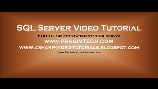 Select statement in sql server  Part 10 [upl. by Nere]