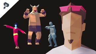 Autorigging and Animating lowpoly characters with Mixamo Low Poly Ultimate Pack  Unity [upl. by Ardekal]