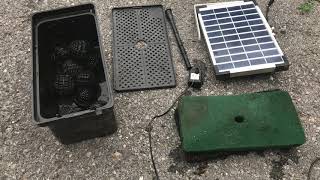 How To Easy Solar Powered Pond Filter Only Two Items Needed [upl. by Llenet]