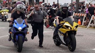 Bikers VS Police  Daytona Bike Week [upl. by Elleiand]