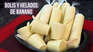 COMO HACER BOLIS CREMOSOS  HELADOS Y BOLIS DE BANANO  RECETAS PARA EMPRENDER [upl. by Ahsirat]