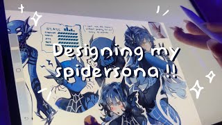 🕷️🕸️ Draw with me ✧ Spidersona【Procreate iPad ASMR】 [upl. by Arehsat]