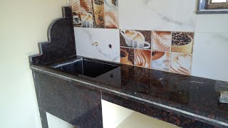 Granite marble kitchen platform and Tiles [upl. by Nedyarb]