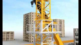 Tower Crane Assembly with Climber Demo [upl. by Pillyhp]