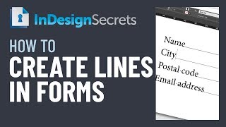 InDesign HowTo Create Lines in Forms Video Tutorial [upl. by Teragramyram]