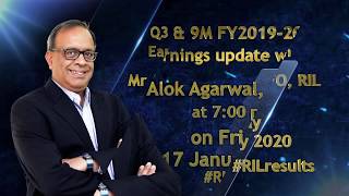 Coming up RIL CFO Mr Alok Agarwals commentary on RILresults Q3 FY20192020 on 17 January 2020 [upl. by Fenwick]