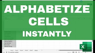 How to ALPHABETIZE CELLS Instantly in Excel [upl. by Enamrahs]