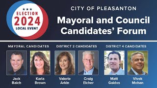 Pleasantons 2024 Mayoral amp Council Candidates Forum [upl. by Lewert512]