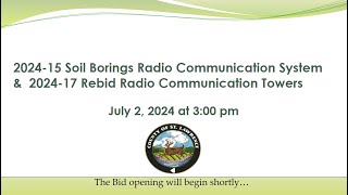 202415 Soil Borings Radio Communication System amp 202417 Rebid Radio Communication Towers [upl. by Zorina]