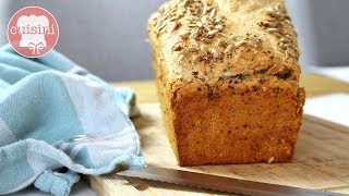 Dinkelbrot selber backen  Rezept  Vollkornbrot selber machen vegan amp schnell ohne Gehzeit [upl. by Ollehto]