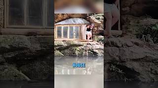 This girl built a shelter at the bottom of a cliff out of plastic wrapbuilt viralvideo shorts [upl. by Elianore]