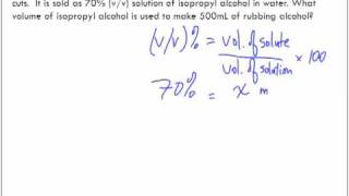 Concentration of Solutions VolumeVolume  vv [upl. by Omsare]