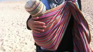 écharpe de portage bébé bio ringsling Néobulle porte bébé [upl. by Ahilam328]