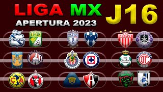 FECHAS HORARIOS Y CANALES PARA LA JORNADA 16 DE LA LIGA MX APERTURA 2023 [upl. by Liahkim]