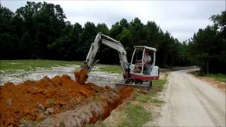 Trenching with the Mini Excavator [upl. by Davidoff]