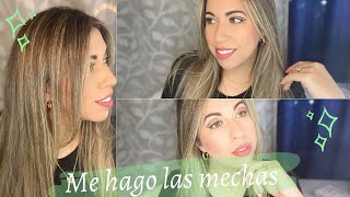 Mechas en casa con gorro hazlas tu misma highlights in hair  DIY [upl. by Htinnek119]