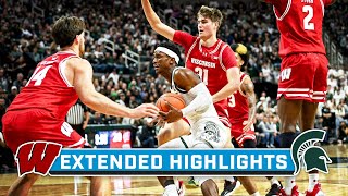 Wisconsin at Michigan State  Extended Highlights  Big Ten Mens Basketball  Dec 5 2023 [upl. by Adnovay]