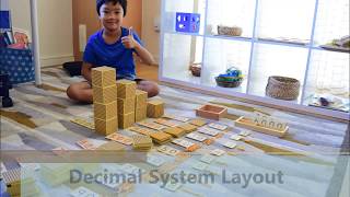 Introduction to Decimals Using Montessori Golden Beads Layout [upl. by Krahmer]