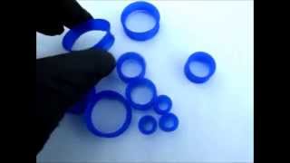 Blue Silicone Soft Ear Skin Tunnel Plugs  UBJcom [upl. by Nauhs]