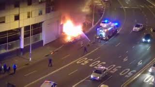 Nissan GTR fiery crash Darling Harbour [upl. by Tanya]