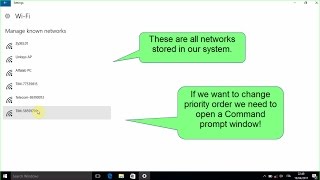 How to change priority of wireless networks in Windows 10 [upl. by Baudin]