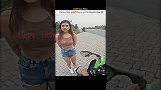 Cute girl Reaction amp Flirting Rapido Boy🥰superbike shorts bike rider cutegirl rapido flirting [upl. by Allerim]