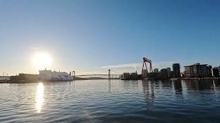 Gothenburg Ferry 285 from Slottsberget to Eriksberg Ferry Terminal on a beautiful day 4k [upl. by Joan899]