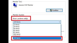 Monitör 144Hz Görmüyor sorunun çözümleri [upl. by Nilats]