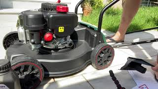 Lidl Parkside Petrol Lawnmower PBM132A1 Unboxing assembling amp first start Grasmaaierrasenmaher [upl. by O'Rourke]