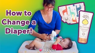 How to Diaper a Baby  Babylist [upl. by Areemas]