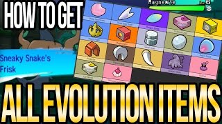 Where to Get All EVOLUTION ITEMS in Pokemon Sun and Moon  Austin John Plays [upl. by Nirhtak]