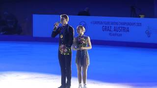 Alexandra Boikova amp Dimitrii Kozlovskiiafter medal ceremony Euro 2020 [upl. by Einra60]