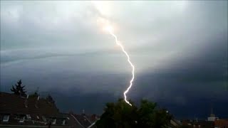 20140609  Germany  NRW  Unwetter über Mönchengladbach am Pfingstmontag [upl. by Aritak]