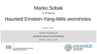 Marko Sobak  Haunted EinsteinYangMills wormholes [upl. by Yrrum]