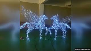 Santa Claus Sleigh Reindeer White Lighted LED Christmas Santa Sleigh Light Review [upl. by Anida]