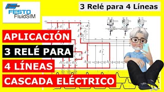 Aplicación Cascada con 3 relés y 4 líneas en control eléctrico fácil conexión 😊👍 [upl. by Lanna831]