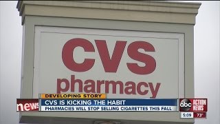 CVS drugstore for pulling cigarettes cigars chewing tobacco from shelves [upl. by Strepphon]